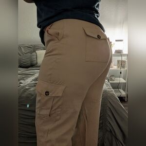 Forever 21+ Pink Denim Wash Cargo Pants